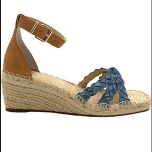 New Vince Camuto Jayeda denim braided espadrille